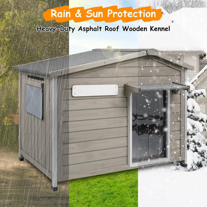 Petsblublu Dog House Indoor Outdoor with Chew-Proof Frame, Weatherproof Dog Kennel for Medium to Large Dogs