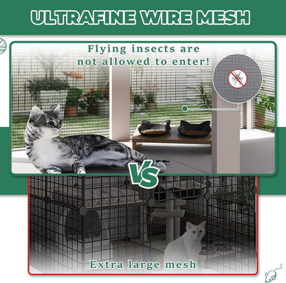 Petsblublu Expandable Catio Cat Window Box, Outdoor Cat House Hammock