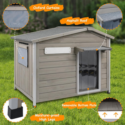 Petsblublu Dog House Indoor Outdoor with Chew-Proof Frame, Weatherproof Dog Kennel for Medium to Large Dogs
