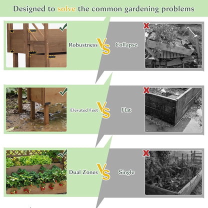 Petsblublu Raised Garden Bed with Trellis, Elevated Flower Plant Stand for Gardening
