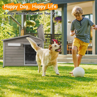 Petsblublu Dog House Indoor Outdoor with Chew-Proof Frame, Weatherproof Dog Kennel for Medium to Large Dogs