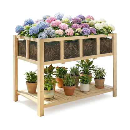 Petsblublu Raised Garden Bed with Legs, Outdoor Elevated Reinforced Planter,43.7"L x 23.2"W x 30.7"H