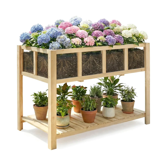 Petsblublu Raised Garden Bed with Legs, Outdoor Elevated Reinforced Planter,43.7"L x 23.2"W x 30.7"H