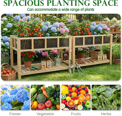 Petsblublu Raised Garden Bed with Legs, Outdoor Elevated Reinforced Planter,43.7"L x 23.2"W x 30.7"H