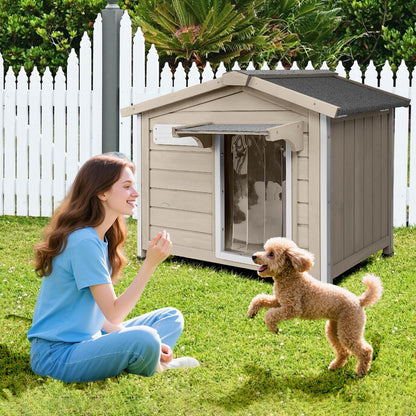 Petsblublu Dog House Indoor Outdoor with Chew-Proof Frame, Weatherproof Dog Kennel for Small to Medium Dogs