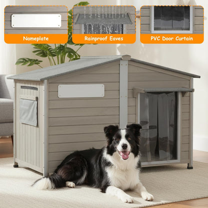 Petsblublu 55 L Extra Large Dog House Outdoor with Window for Medium to Large Breeds