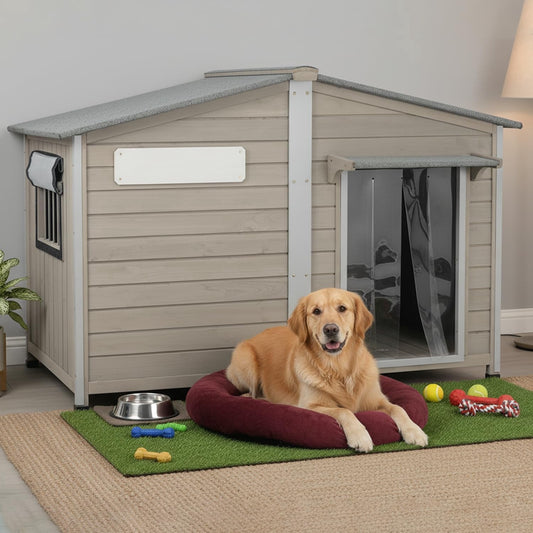 Petsblublu 55 L Extra Large Dog House Outdoor with Window for Medium to Large Breeds