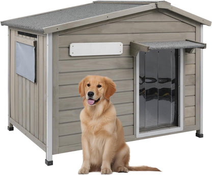 Petsblublu Dog House Indoor Outdoor with Chew-Proof Frame, Weatherproof Dog Kennel for Medium to Large Dogs