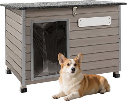 Petsblublu Outdoor Dog House Indoor Anti-Chewing Iron Frame Dog Kennel，34 D X 22 W X 25 H