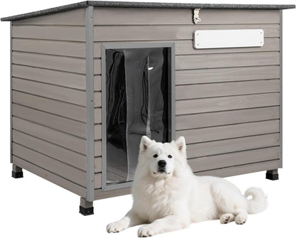 Petsblublu Outdoor Dog House Indoor Anti-Chewing Iron Frame Dog Kennel，43.3 D X 26.4 W X 33.5 H