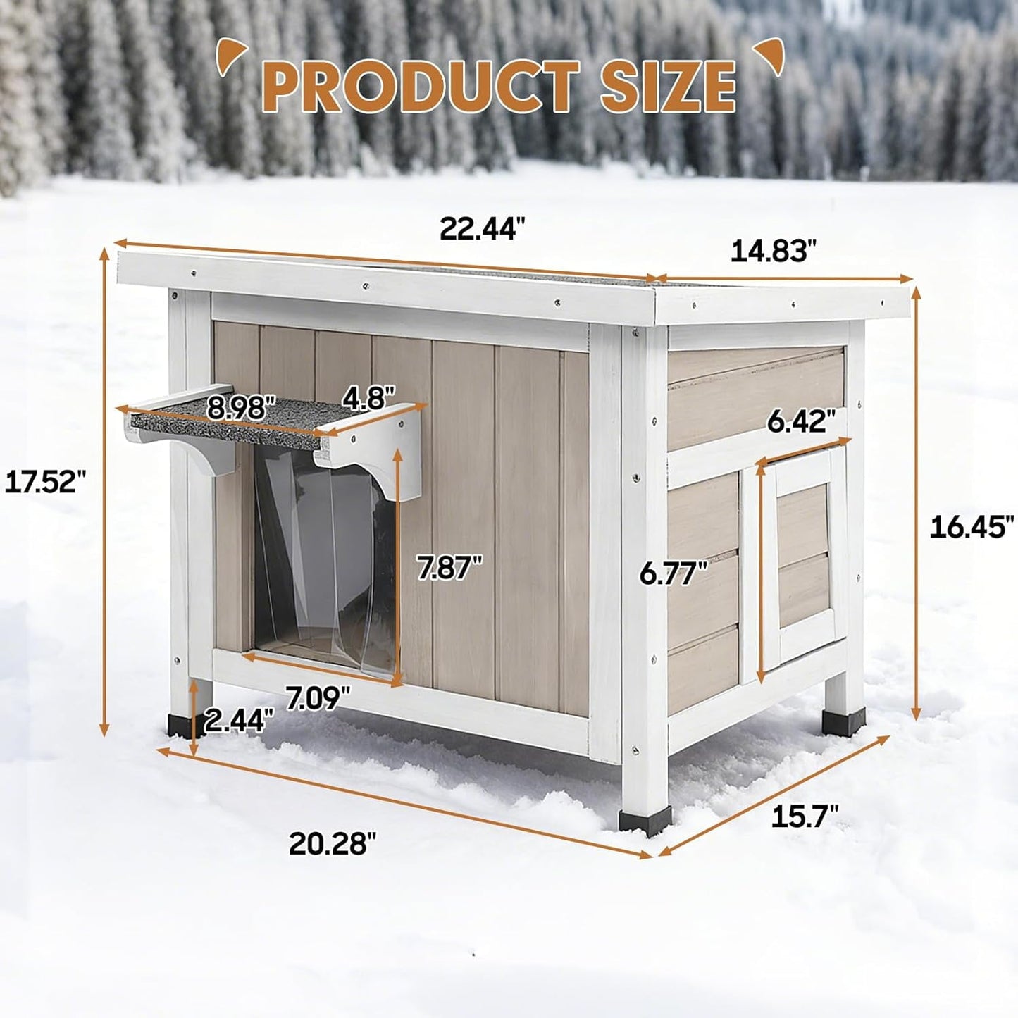 Petsblublu Outdoor Cat House with Insulated All-Round Foam Weatherproof Elevated Shelter