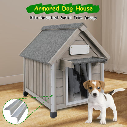 Petsblublu Dog House Outdoor Indoor Waterproof for Small Dog with Raised Feet, 18 D*28.5 W*24 H