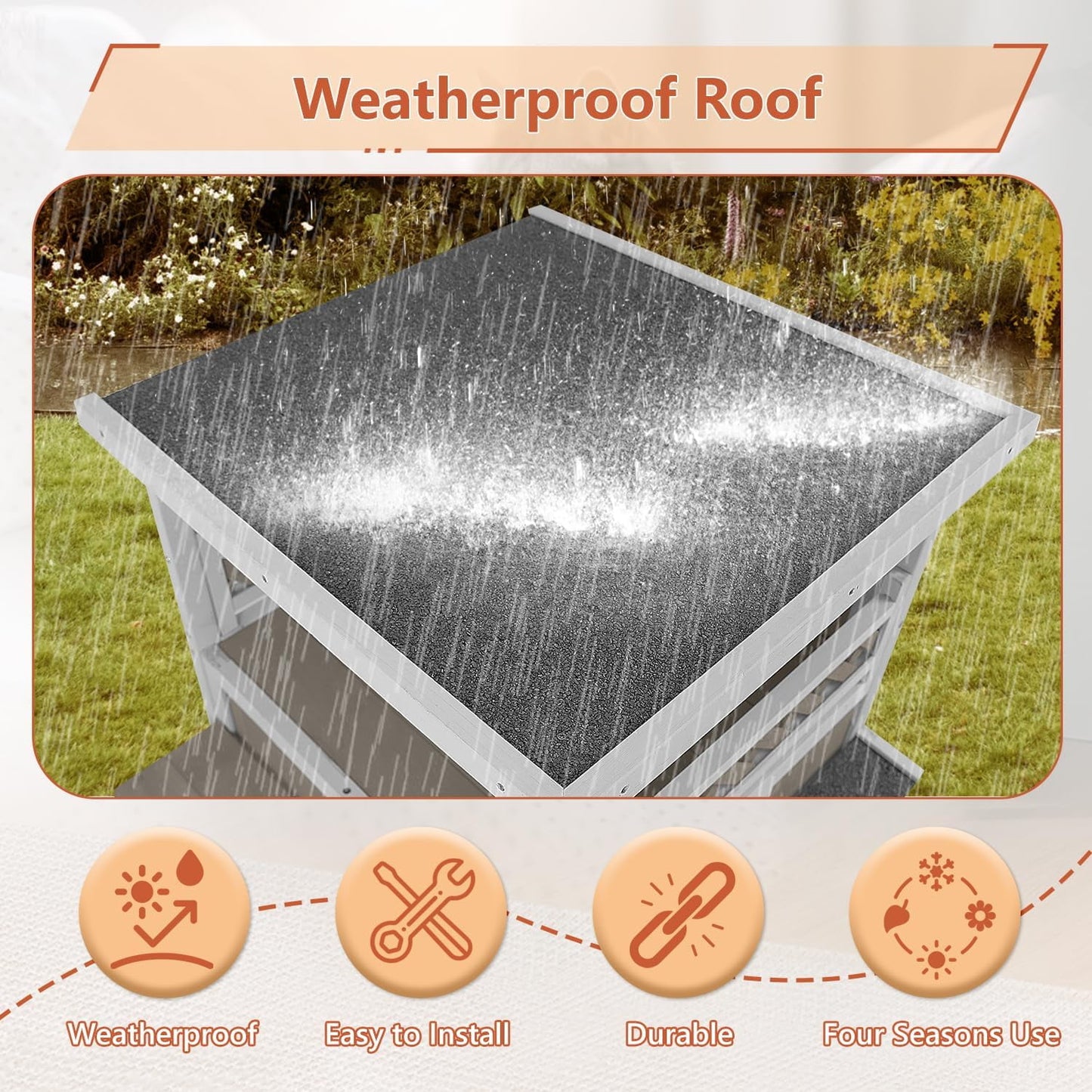 Petsblublu Outdoor Cat House Weatherproof 2 Story Indoor Cat Feral Shelter