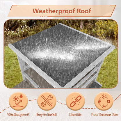 Petsblublu Outdoor Cat House Weatherproof 2 Story Indoor Cat Feral Shelter