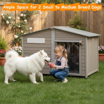 Petsblublu 55 L Extra Large Dog House Outdoor with Window for Medium to Large Breeds